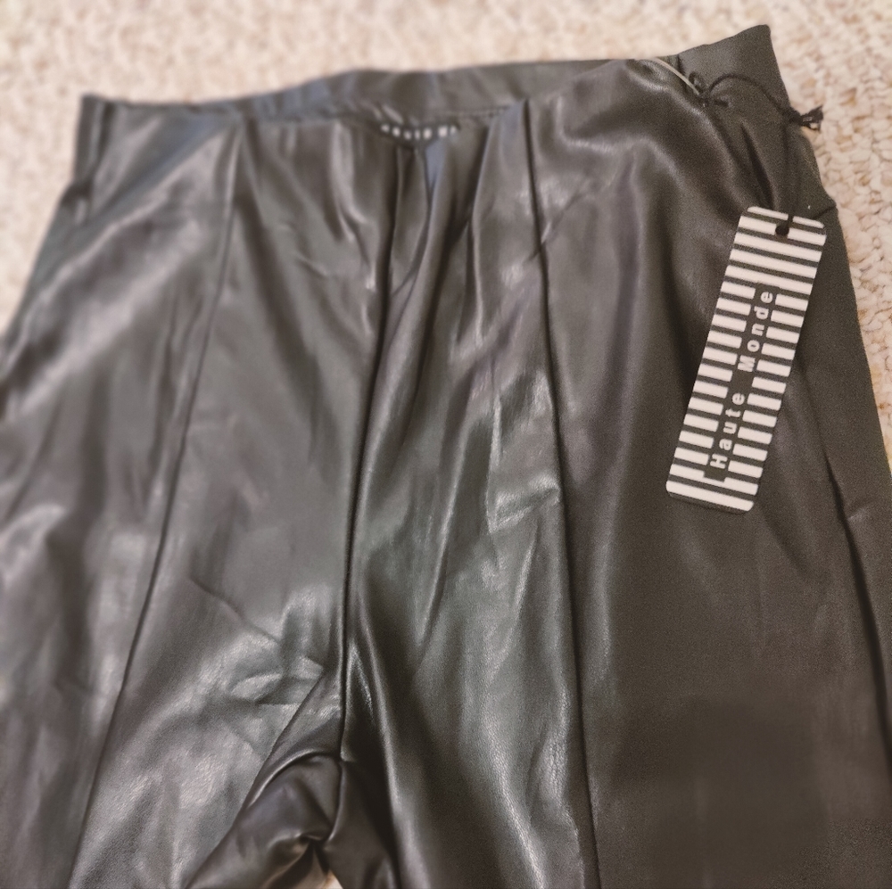 Black leather leggings
